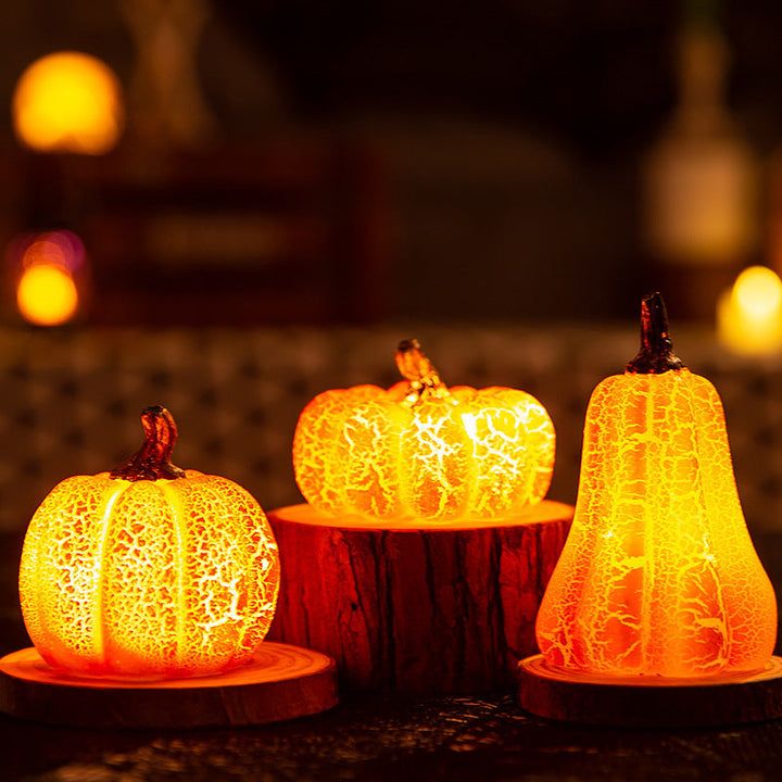 Citrouilles LED d’Halloween – Décoration Lumineuse Effrayante en Résine Durable