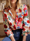 Blusa boho Vienna rossa a fiori, taglio elegante, look romantico autunnale