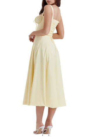 Abito lungo floreale da donna Flora con corsetto | Eleganza e fascino bohémien 