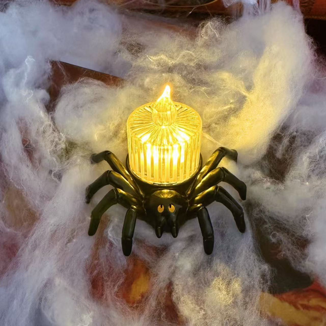 Lampe Bougie LED Halloween – Décoration Araignée Lumineuse Effrayante