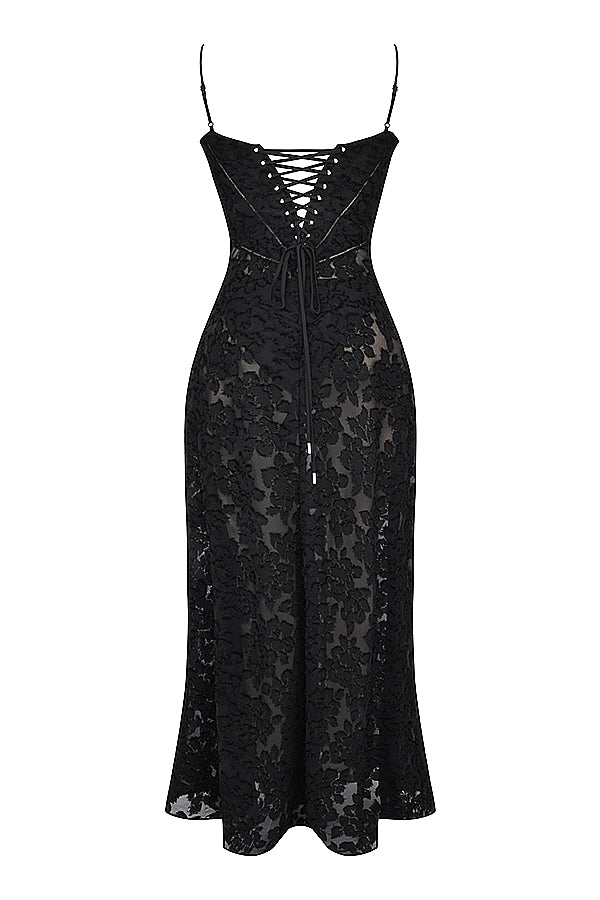 Elvina Robe maxi dos nu pour femme avec broderie | Aérienne, élégante & idéale pour l'été