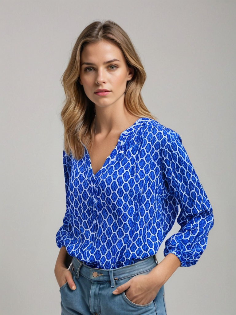 Zara | Chemisier Femme à Col V – Élégance Décontractée en Coton