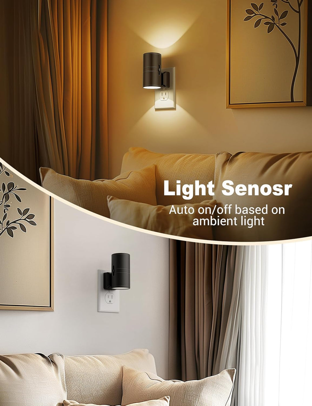 NightNova | Veilleuse LED à intensité variable - Luminosité réglable pour les chambres et les couloirs