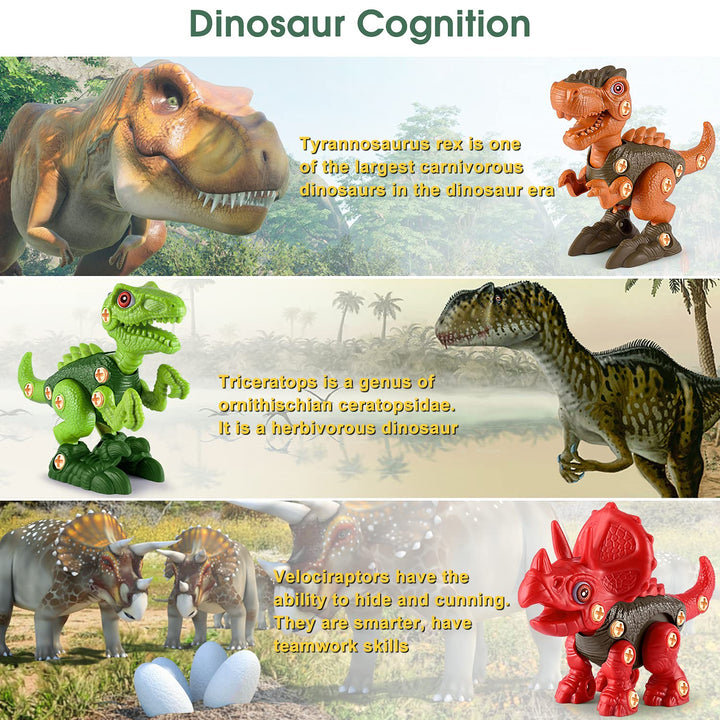 Jogo de construção interativo de dinossauros para crianças | T-Rex, Tricératops & Vélociraptor