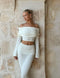 Ensemble jupe et top off-shoulder | Élégance structurée pour des occasions spéciales