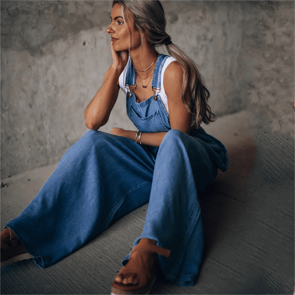 Sanura - Combinaison en jean tendance pour femme, style décontracté et confort optimal