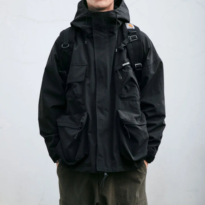 Benji Hype Veste résistante aux intempéries - Imperméable, coupe-vent & respirante | Veste légère pour l'extérieur avec capuche ajustable