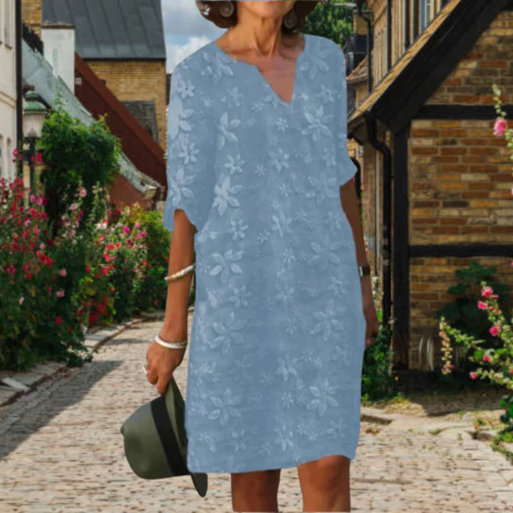 Vestido corto informal Mel con escote en V para mujer | Estilo elegante y cómodo para cualquier ocasión