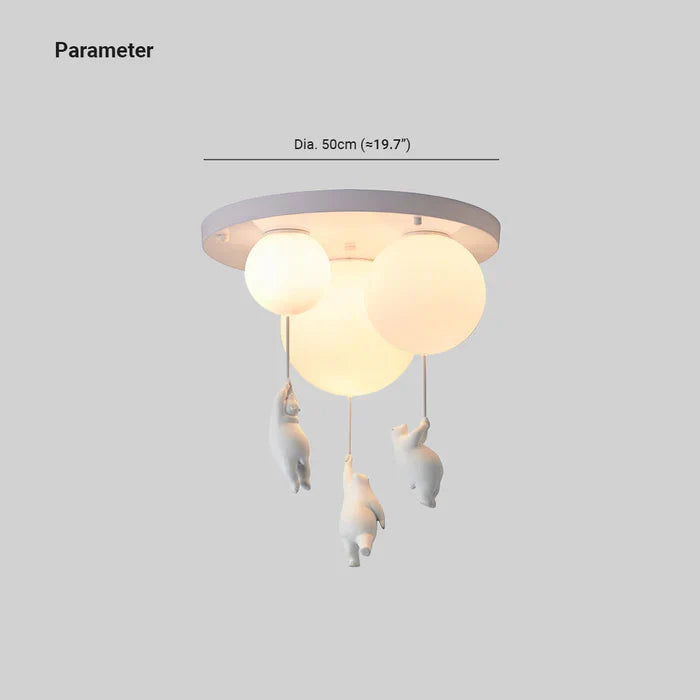 Plafonnier pour enfants avec ours et ballon | CloudBea