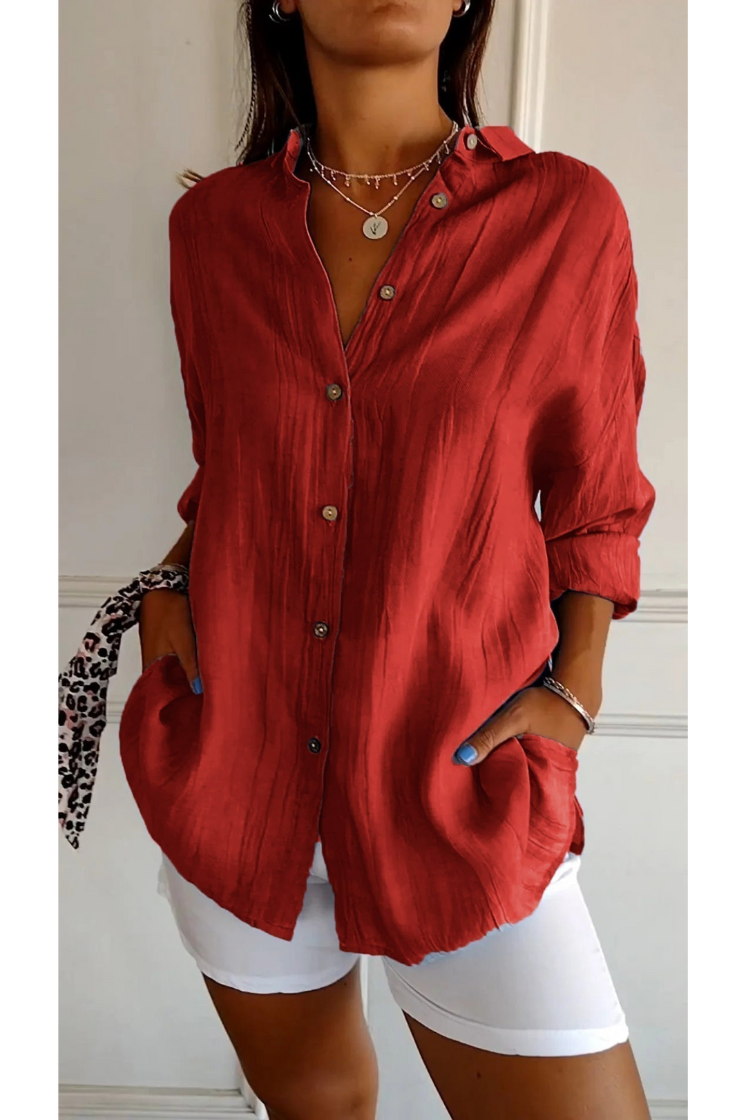 Daphne Chemise Chemise Manche Courte Femme Élégante | Confort et Style au Quotidien