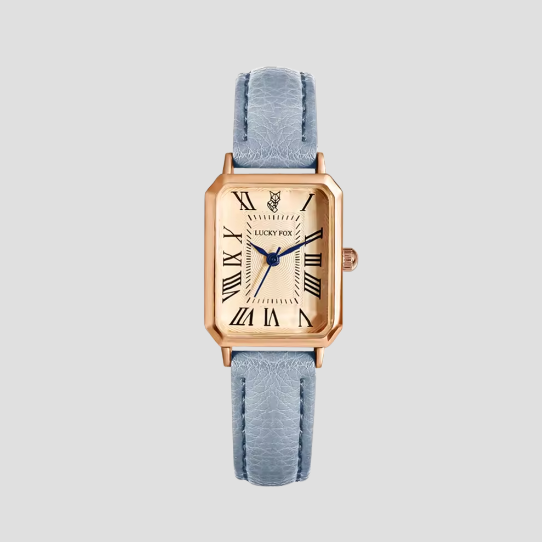Arlène Montre Femme Carrée avec Bracelet Cuir | Élégance Classique & Charme Quotidien