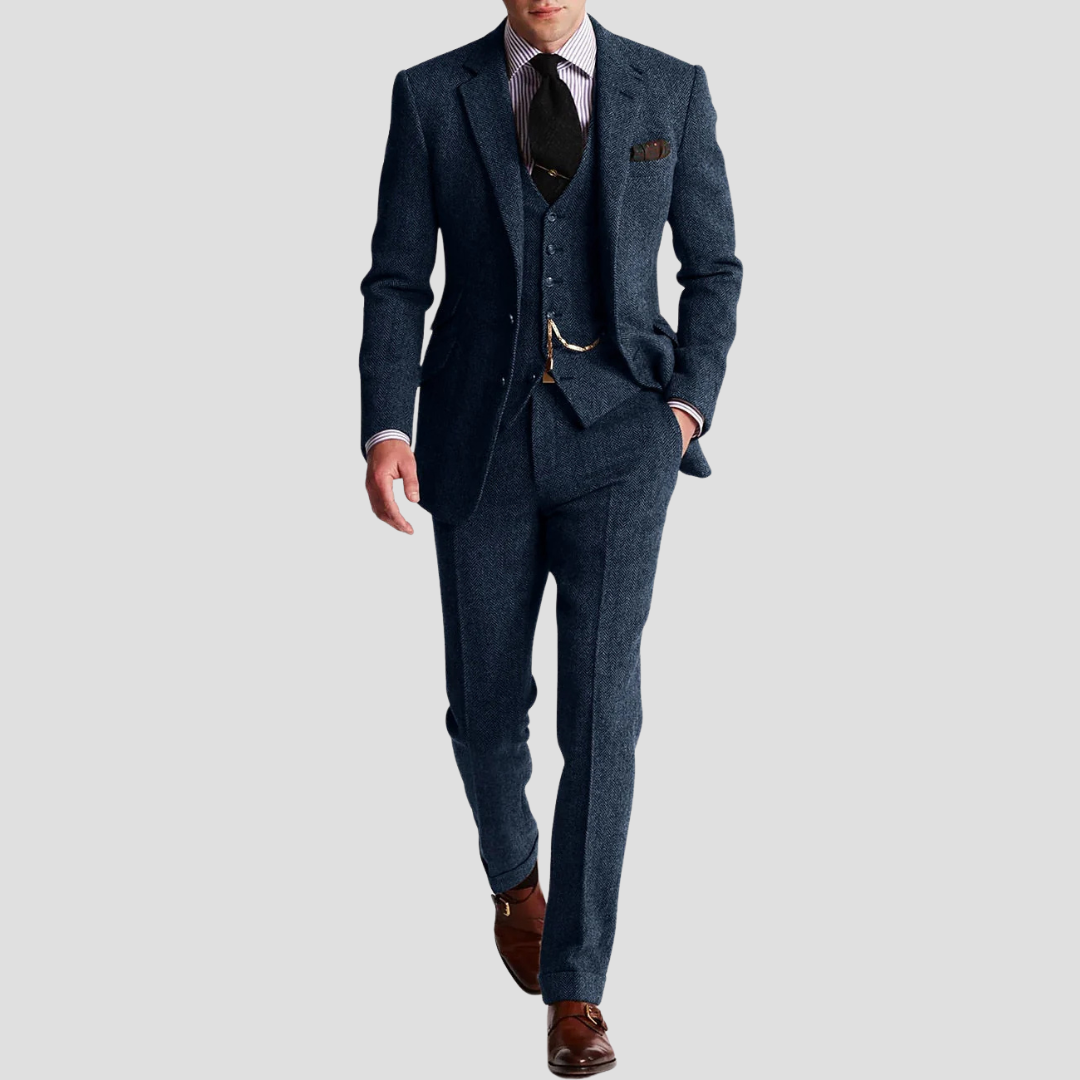 Lambert Costume Trois Pièces | Coupe Slim Classique | Élégance Intemporelle et Structurée