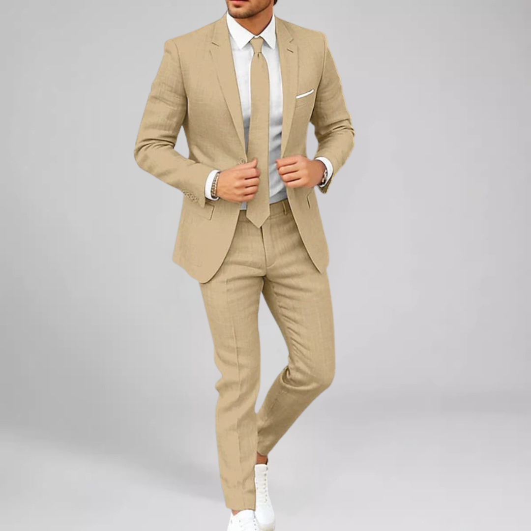 Flavien Ensemble Deux Pièces Décontracté Homme | Confort Lin-Coton & Style Estival