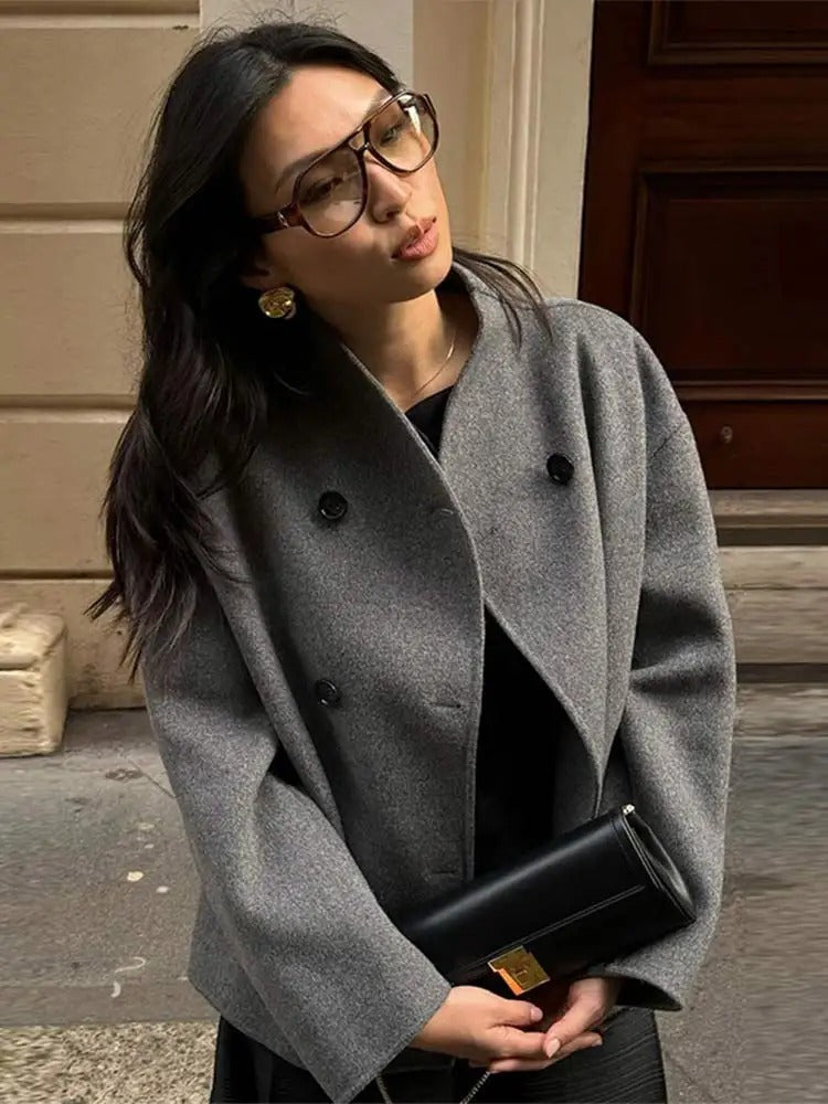 Gina Manteau Oversize en Laine | Streetwear Tendance et Confortable