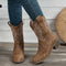 Botas vaqueras de cuero sintético para mujer