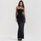 Emilia Robe corset pour femme | Robe de soirée bustier en velours à chevrons & coupe slim