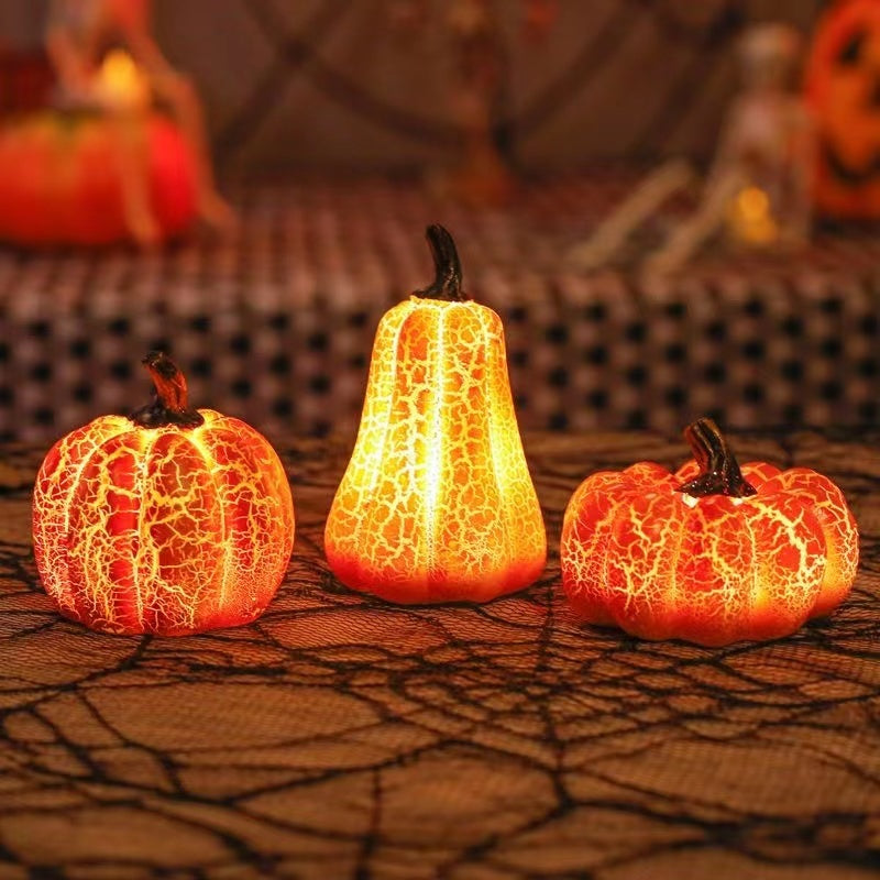 Citrouilles LED d’Halloween – Décoration Lumineuse Effrayante en Résine Durable