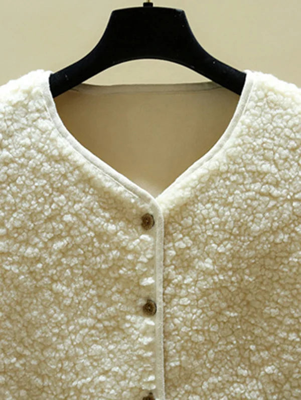 Gilet senza maniche in calda lana d'agnello da donna