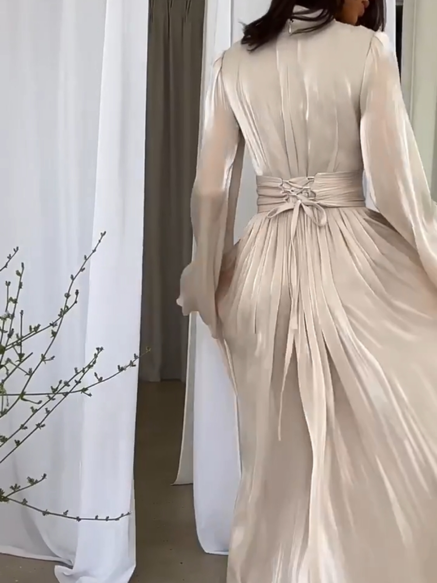 Pernille | Elegant Maxi Abaya Jurk met Strikceintuur