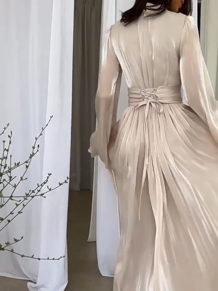 Pernille | Elegant Maxi Abaya Jurk met Strikceintuur