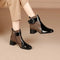 Bottines Effet Croco à Talon Carré et Boucle Chic