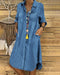 Robe chemise pour femme - Coupe ample - Fermeture à boutons - Manches longues - Look décontracté automnal