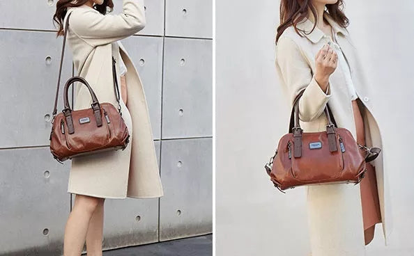 Elegante bolso de mano Nancy de piel sintética | Resistente a arañazos, impermeable y con estilo