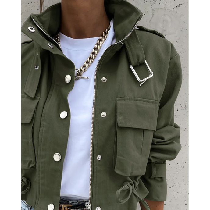 Sophie Blouson Bomber Imprimé | Modèle Court avec Cordons Réglables et Confort Optimal