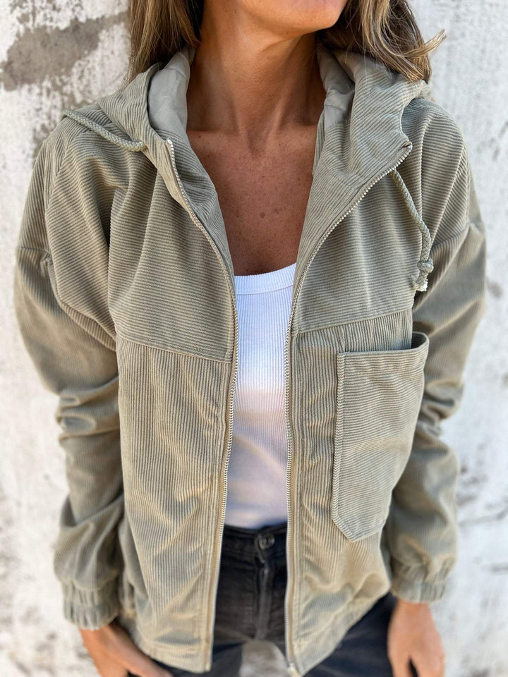 Viola | Giacca casual con cappuccio e cerniera. 