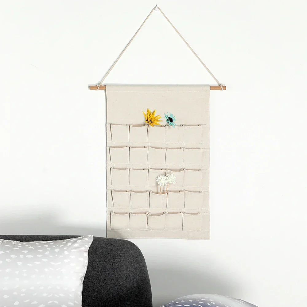 Calendrier de l’Avent WinterCharm | 24 Poches en Coton Naturel Réutilisable