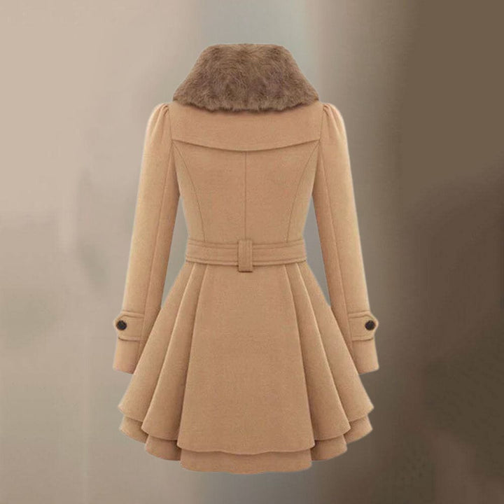 Trench-Coat Élégant pour Femme | Design Raffiné avec Détails en Fourrure Végane