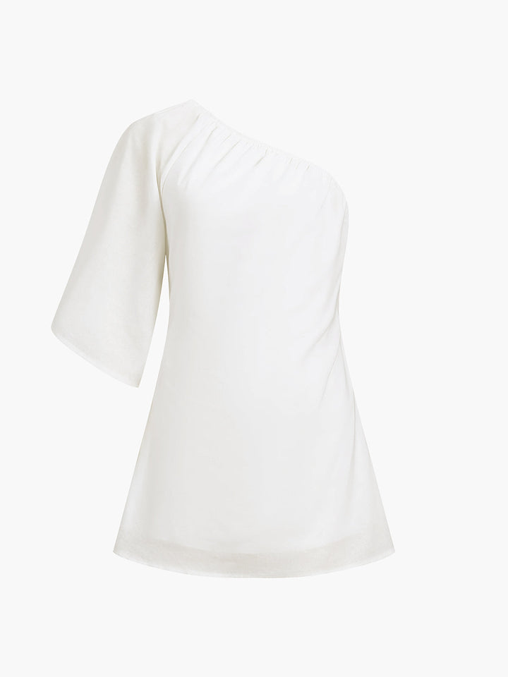 Nola | Robe d'été à une épaule en lin de coton aéré