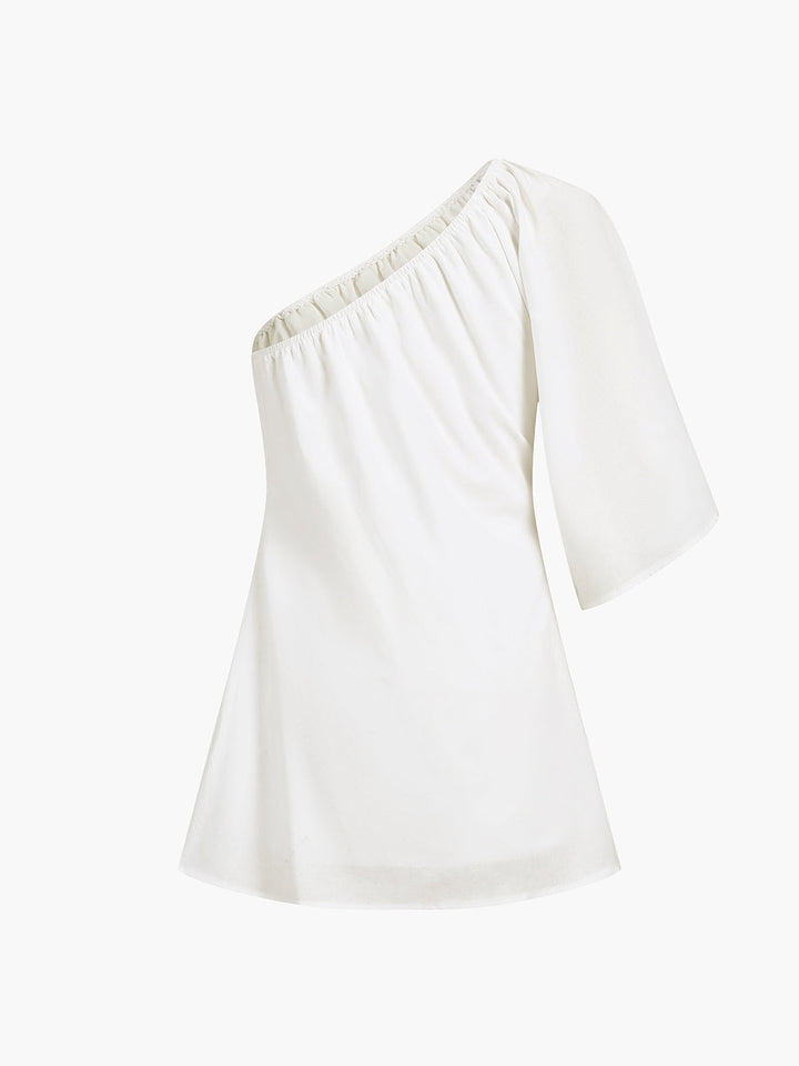Nola | Robe d'été à une épaule en lin de coton aéré