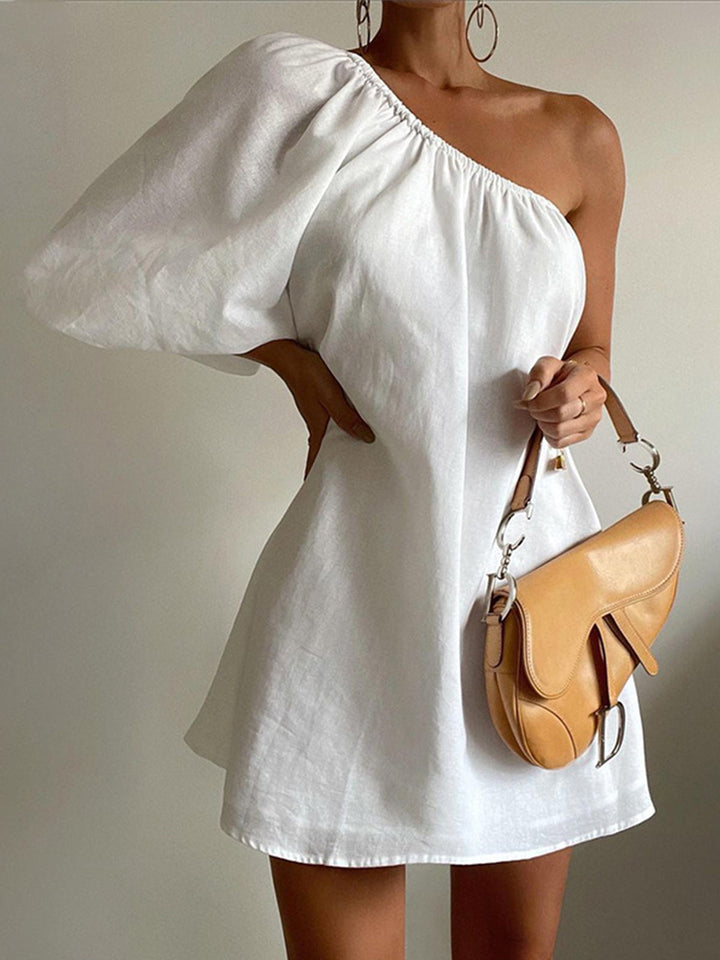 Nola | Robe d'été à une épaule en lin de coton aéré