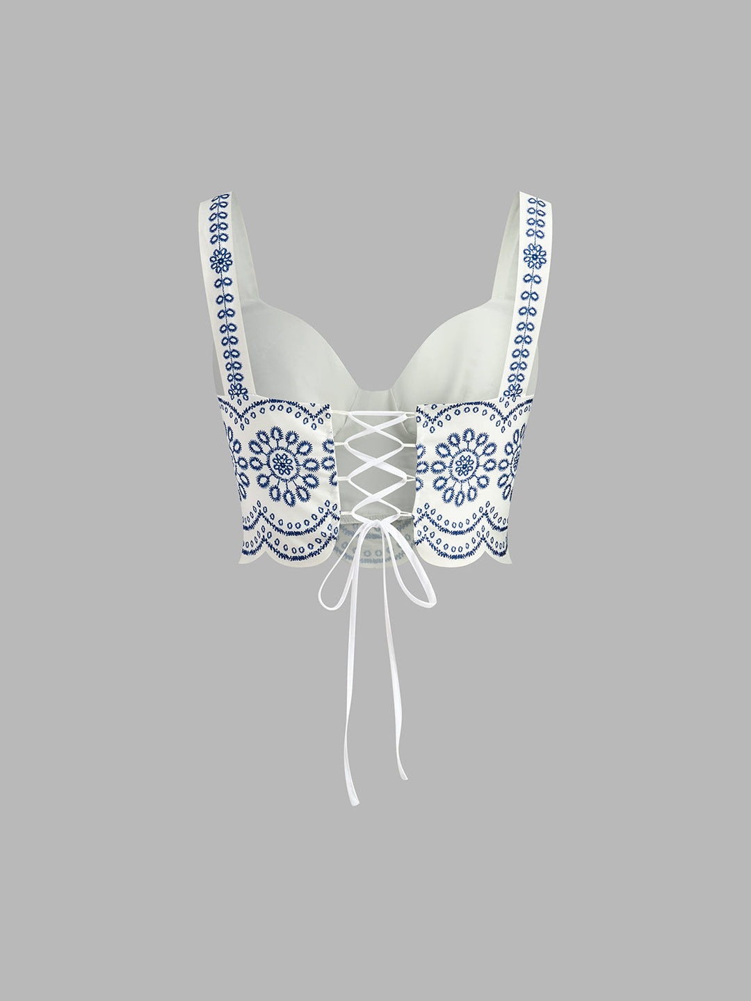 Ensemble deux pièces avec broderie | Top bustier & maxi-jupe | Estival & Féminin