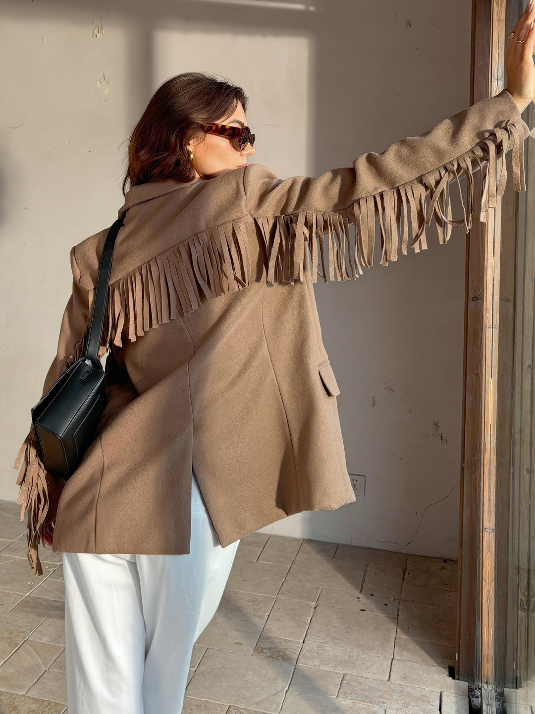 Blazer elegante da donna Louise con nappe e spacchi | Dettagli con profili, ideale per l'ufficio e il tempo libero