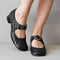 Chaussures Mary Jane en cuir noir pour femmes