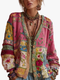 Gilet patchwork floreale da donna