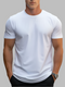 T-shirt blanc pour homme à manches courtes