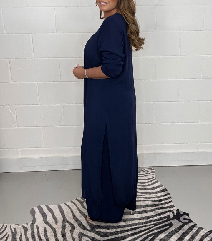 Elena Ensemble deux pièces pour femme avec robe & pantalon | Aéré, élégant & idéal pour le printemps/été