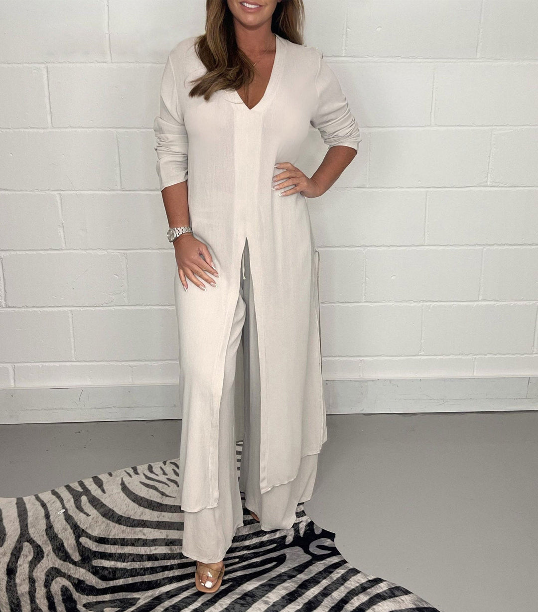 Elena Ensemble deux pièces pour femme avec robe & pantalon | Aéré, élégant & idéal pour le printemps/été