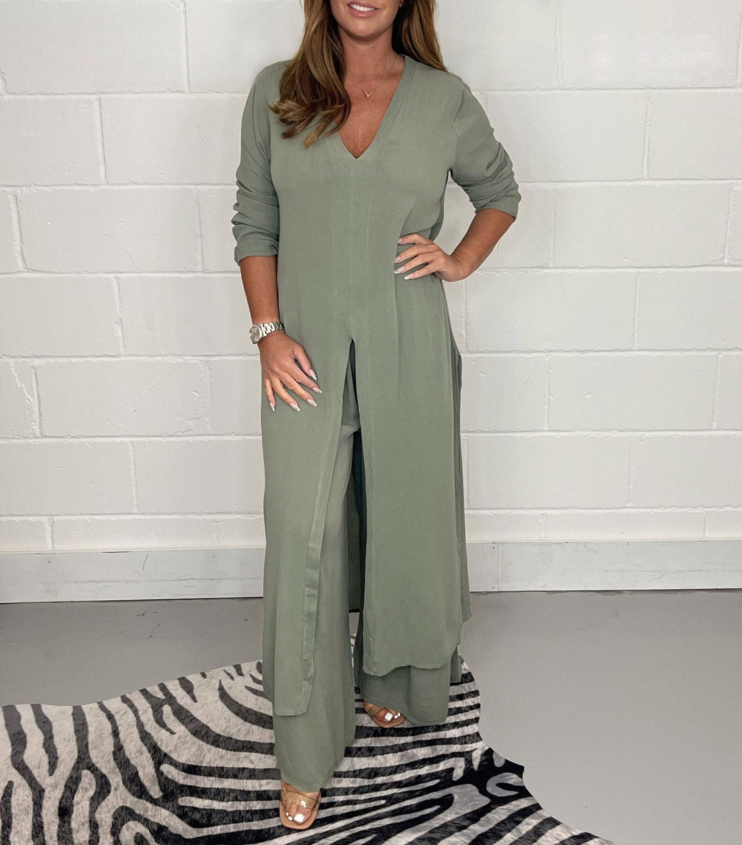 Elena Ensemble deux pièces pour femme avec robe & pantalon | Aéré, élégant & idéal pour le printemps/été