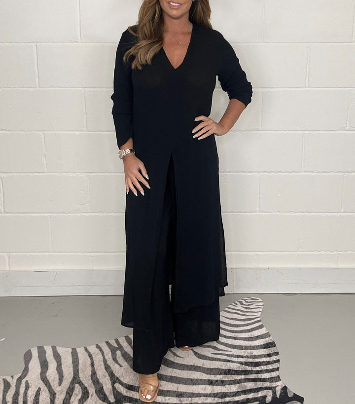 Elena Ensemble deux pièces pour femme avec robe & pantalon | Aéré, élégant & idéal pour le printemps/été