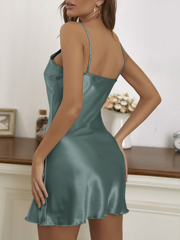 Minivestido de satén Adele para mujer | Elegante vestido de encaje con escote en V para ocasiones especiales