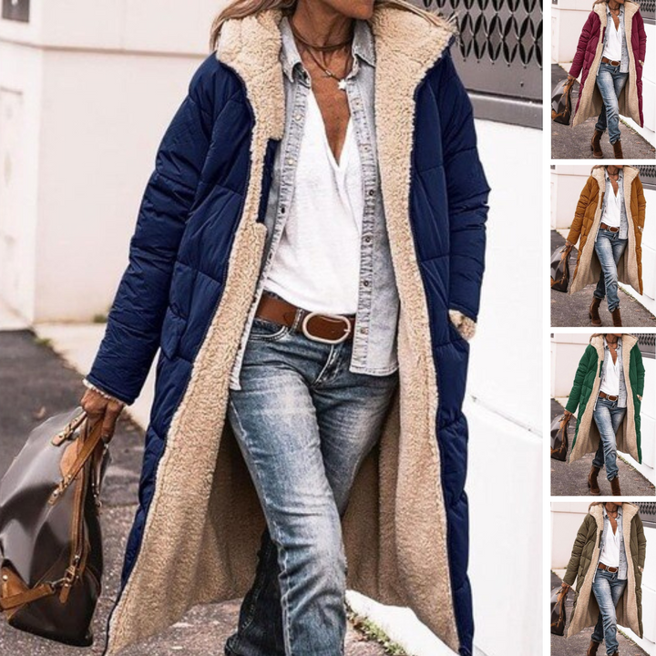 Anna | Cappotto lungo reversibile con fodera in morbido peluche