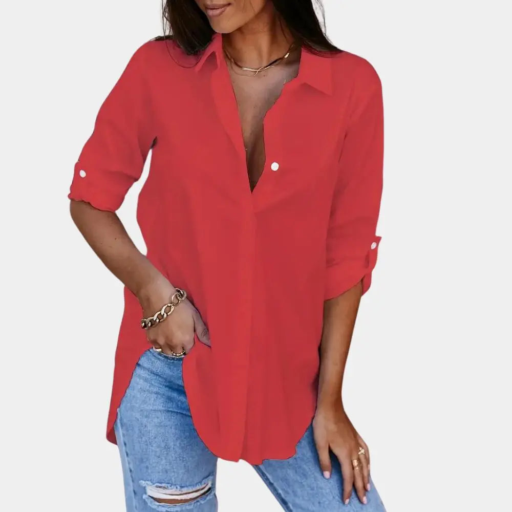 Blouse Chiara pour femmes | Blouse à manches longues avec coupe cintrée & style quotidien élégant