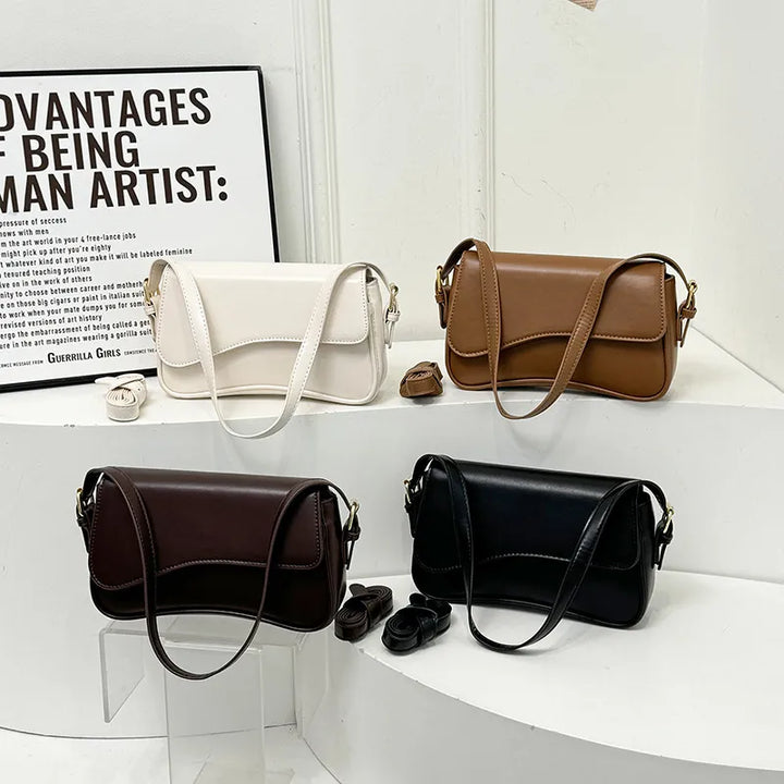 Janita | Bolso de hombro para mujer con diseño fino y ondulado: versátil, lujoso y moderno.