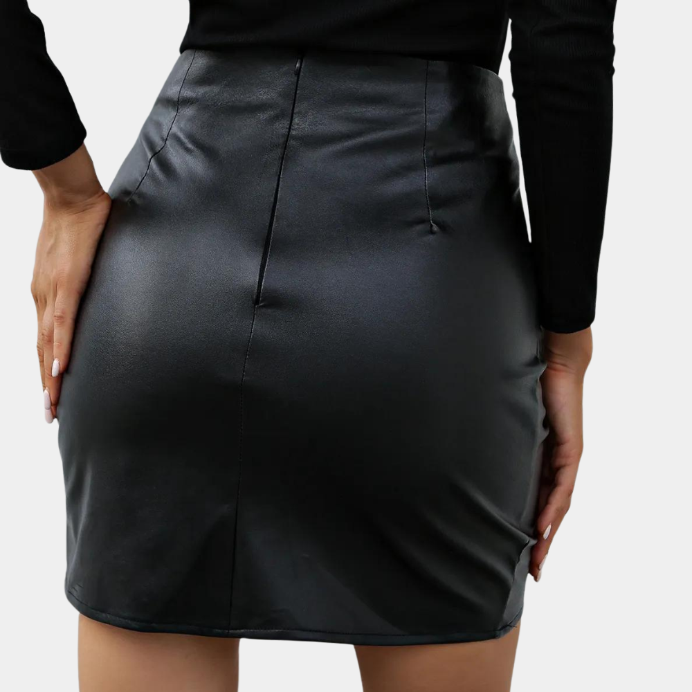 Lucinda Mini-jupe à chevauchement pour femmes | Coupe étroite & fermeture éclair