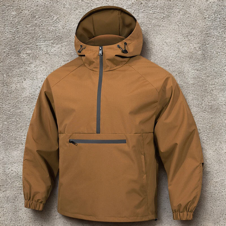 Anorak homme en tissu synthétique | Coupe ample avec capuche réglable