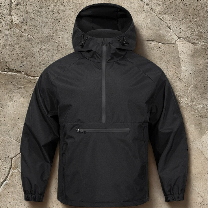 Anorak homme en tissu synthétique | Coupe ample avec capuche réglable